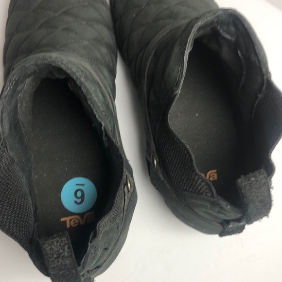 Teva Black Chelsea Da La Vina Dos Quilted Waterproof Harness Booties - Picture 4 of 9